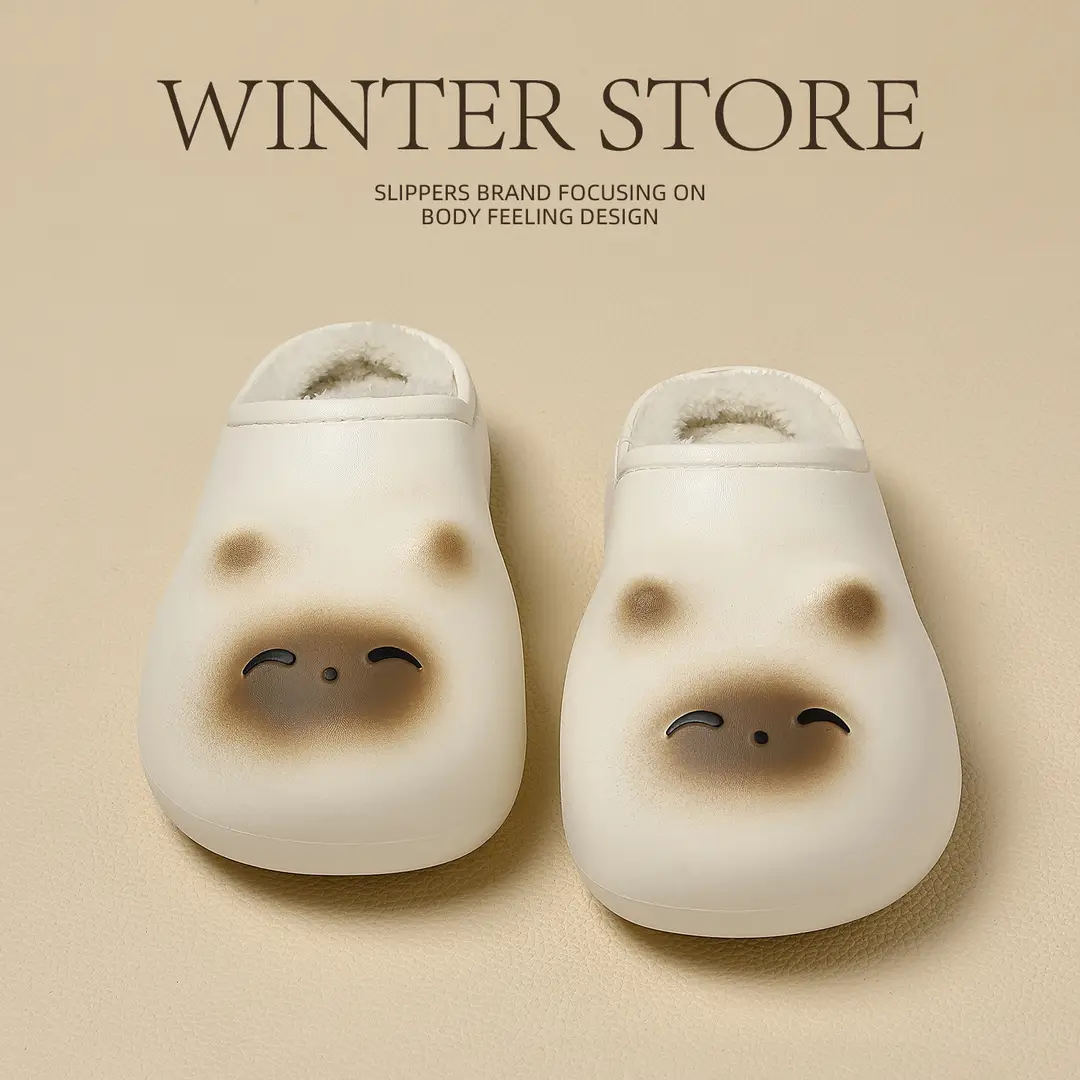 Cartoon Cute Cat Little Fat Cat Cotton Slippers 2025 Autumn and Winter New Outer Wear Waterproof Anti-Slip Thick-Soled Warm Cotton Shoes for Women - Image 5
