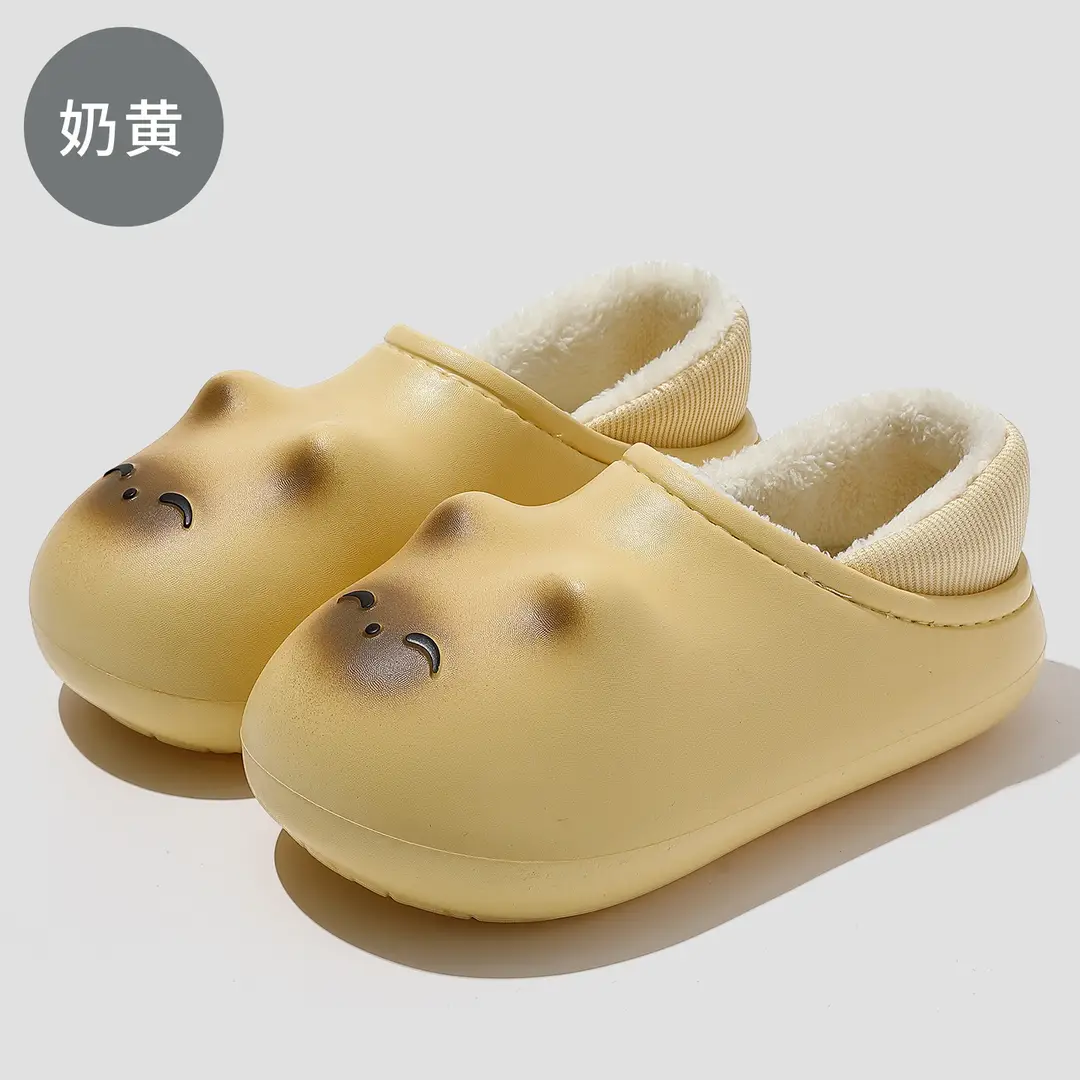 Cartoon Cute Cat Little Fat Cat Cotton Slippers 2025 Autumn and Winter New Outer Wear Waterproof Anti-Slip Thick-Soled Warm Cotton Shoes for Women - Image 2