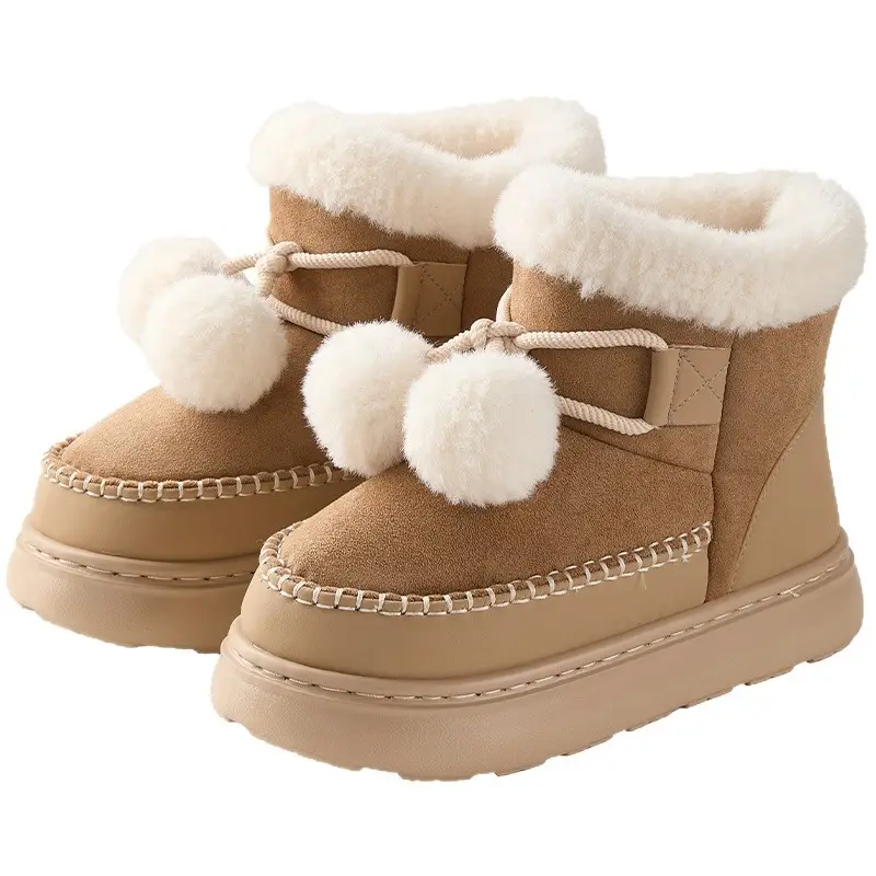Qidan Shoe Factory Snow Boots for Women in Winter Fleece-Lined to Heattech Korean Style Fashionable Outer Wear Thick-Soled Non-Slip High-Top Bag Heel Cotton Shoes - Image 8