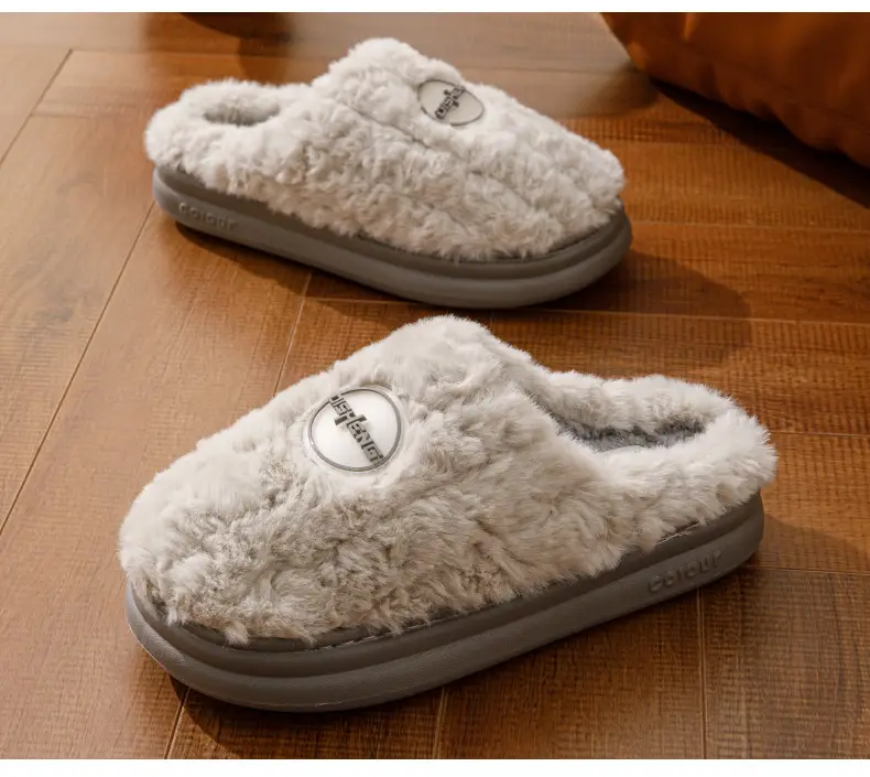 Cotton Slippers for Women Autumn and Winter 2025 New Home Indoor Thick-Soled Non-Slip Warm Thickeneded Plush Cotton Slippers for Men — feature 14