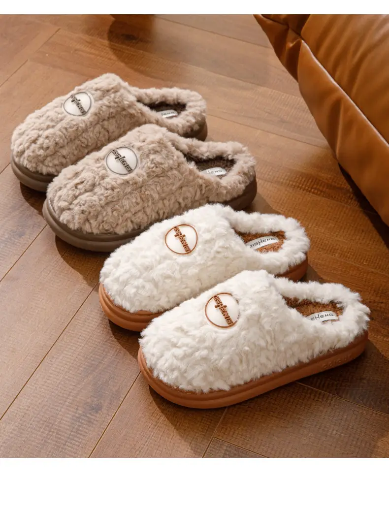 Cotton Slippers for Women Autumn and Winter 2025 New Home Indoor Thick-Soled Non-Slip Warm Thickeneded Plush Cotton Slippers for Men — feature 16