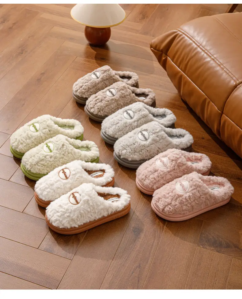 Cotton Slippers for Women Autumn and Winter 2025 New Home Indoor Thick-Soled Non-Slip Warm Thickeneded Plush Cotton Slippers for Men — feature 3