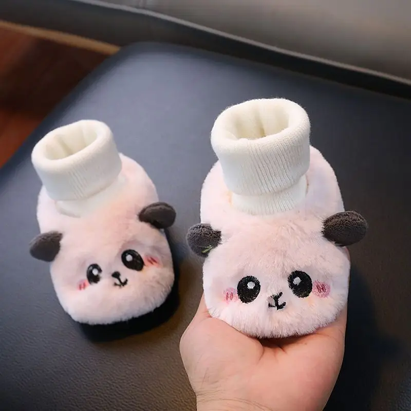 Baby Cartoon Panda Socks Shoes Velvet Warm Winter Socks