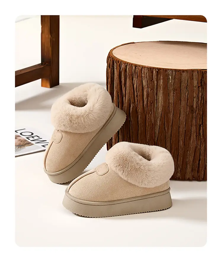 Cotton Slippers for Women Autumn and Winter 2025 New Indoor Home Thick-Soled Plush Warm Birkenstock Snow Boots for Women to Wear Outside — feature 3