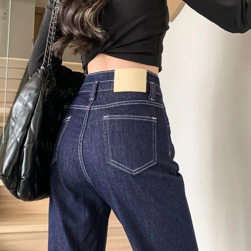 Women Wide Leg Pants Tummy Control Slimming Korean Style