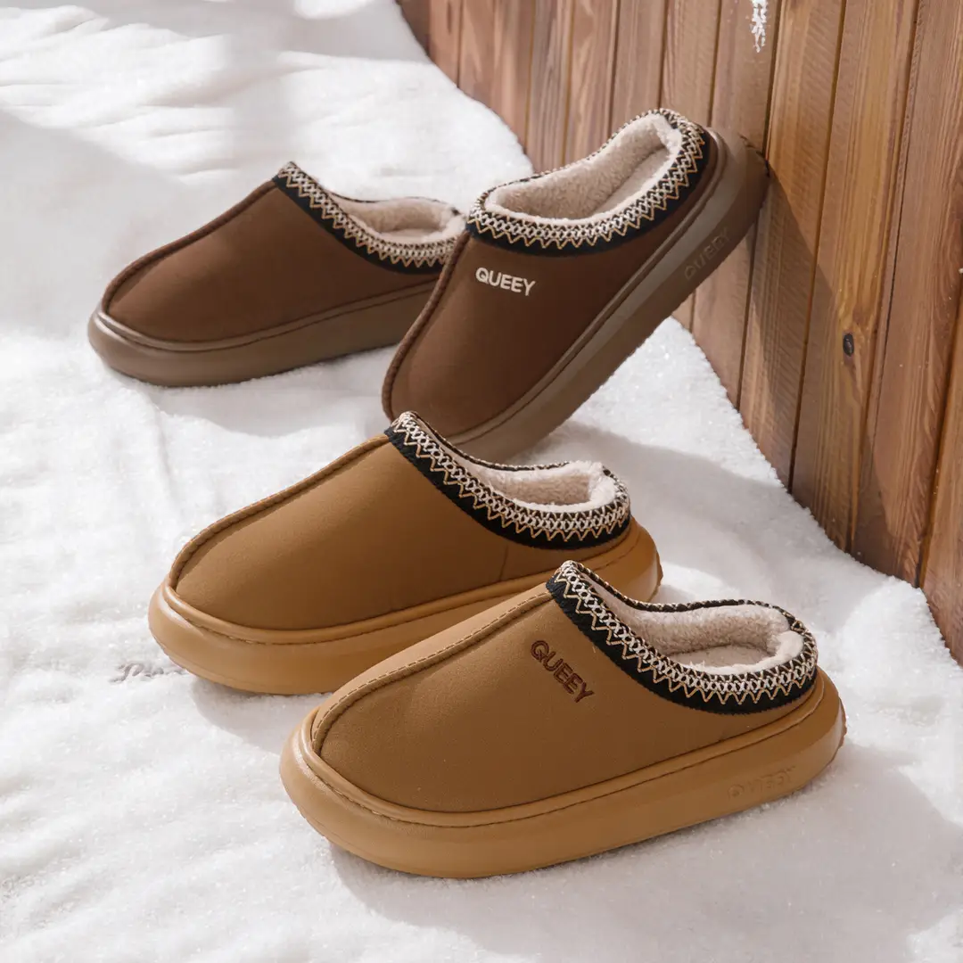 Plush Cotton Slippers for Women 2026 New Autumn and Winter Indoor and Outdoor Wear Home Thick-Soled Non-Slip Fleece-Lined Warm Cotton Shoes - Image 7