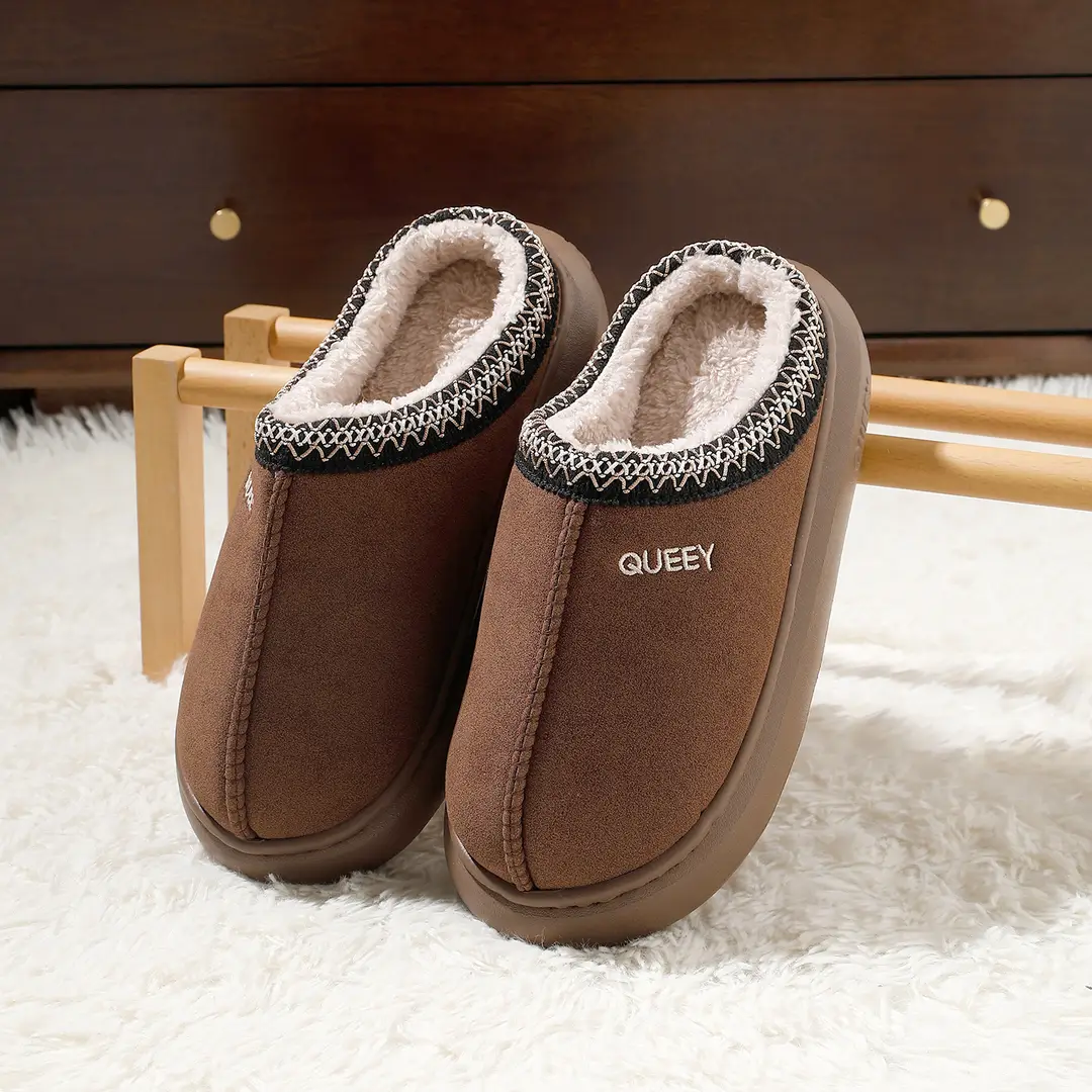 Plush Cotton Slippers for Women 2026 New Autumn and Winter Indoor and Outdoor Wear Home Thick-Soled Non-Slip Fleece-Lined Warm Cotton Shoes - Image 3