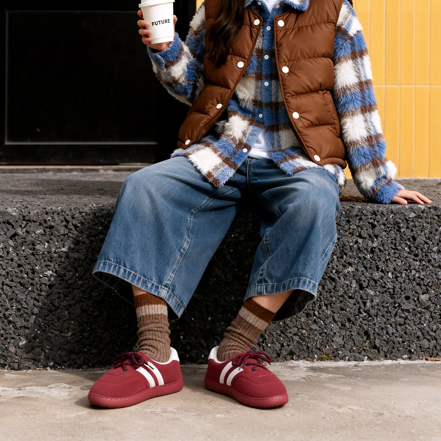 Women Velvet Cotton Training Shoes American Style Winter Autumn - Image 6