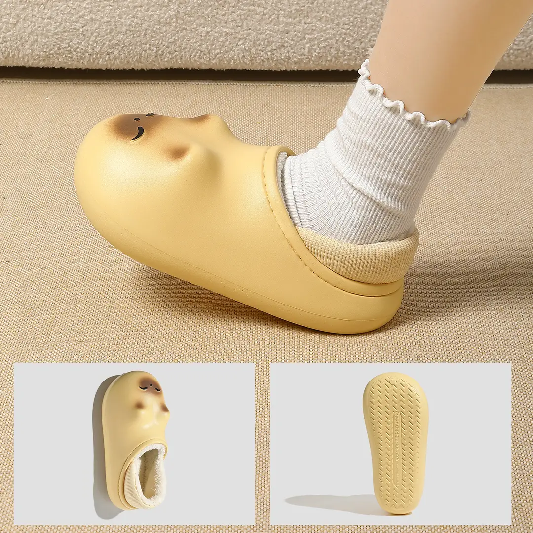 Cartoon Kitten Waterproof Cotton Shoes for Women Winter Outer Wear Non-Slip Soft Bottom Plush Warm Bag Heel Cotton Slippers for Women Wholesale - Image 7