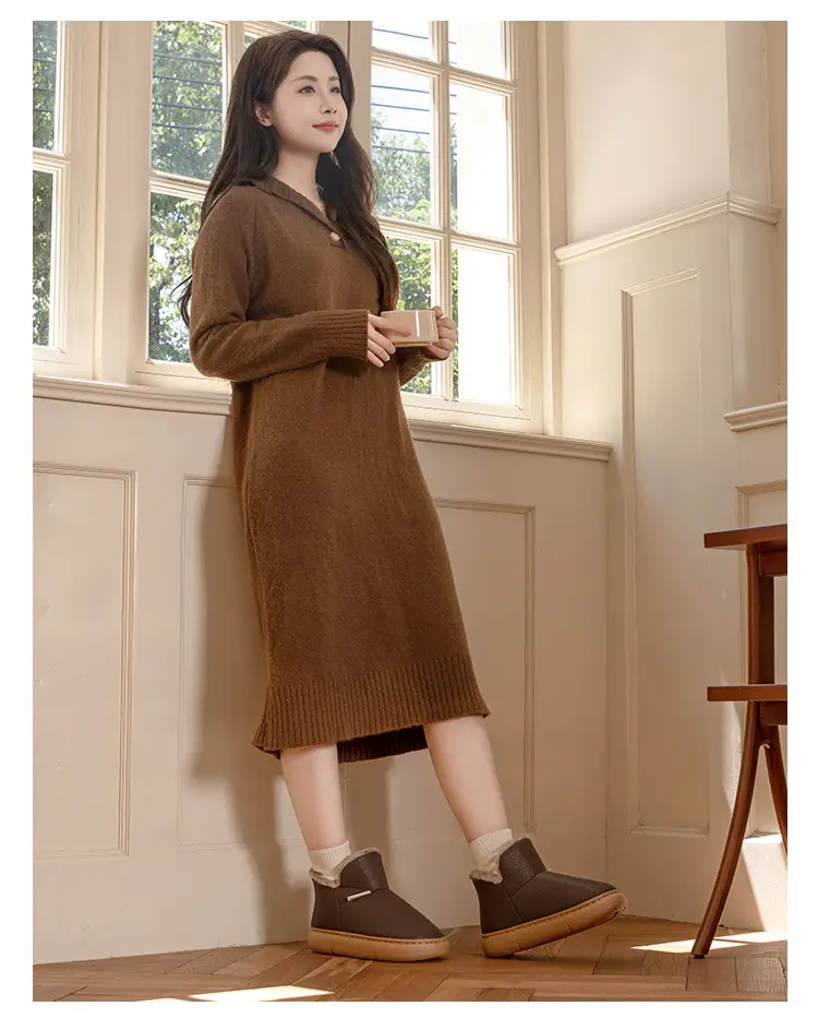 Thick-Soled Cotton Shoes for Women, 2026 New Winter Style, Pu Leather Plush Warm Cotton Slippers, Closed-Back Snow Boots for Men — feature 19