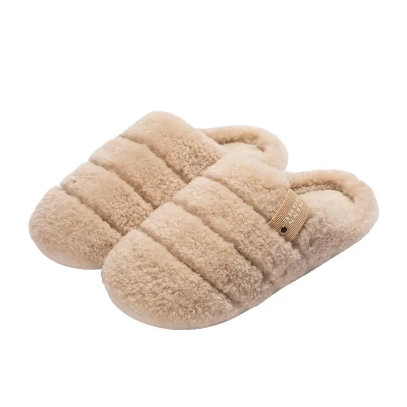 Cotton Slippers for Women in Winter, Home Warm Home Floor, Silent Stepping on Shit, 2025 Autumn and Winter New Furry Slippers for Men - Image 8