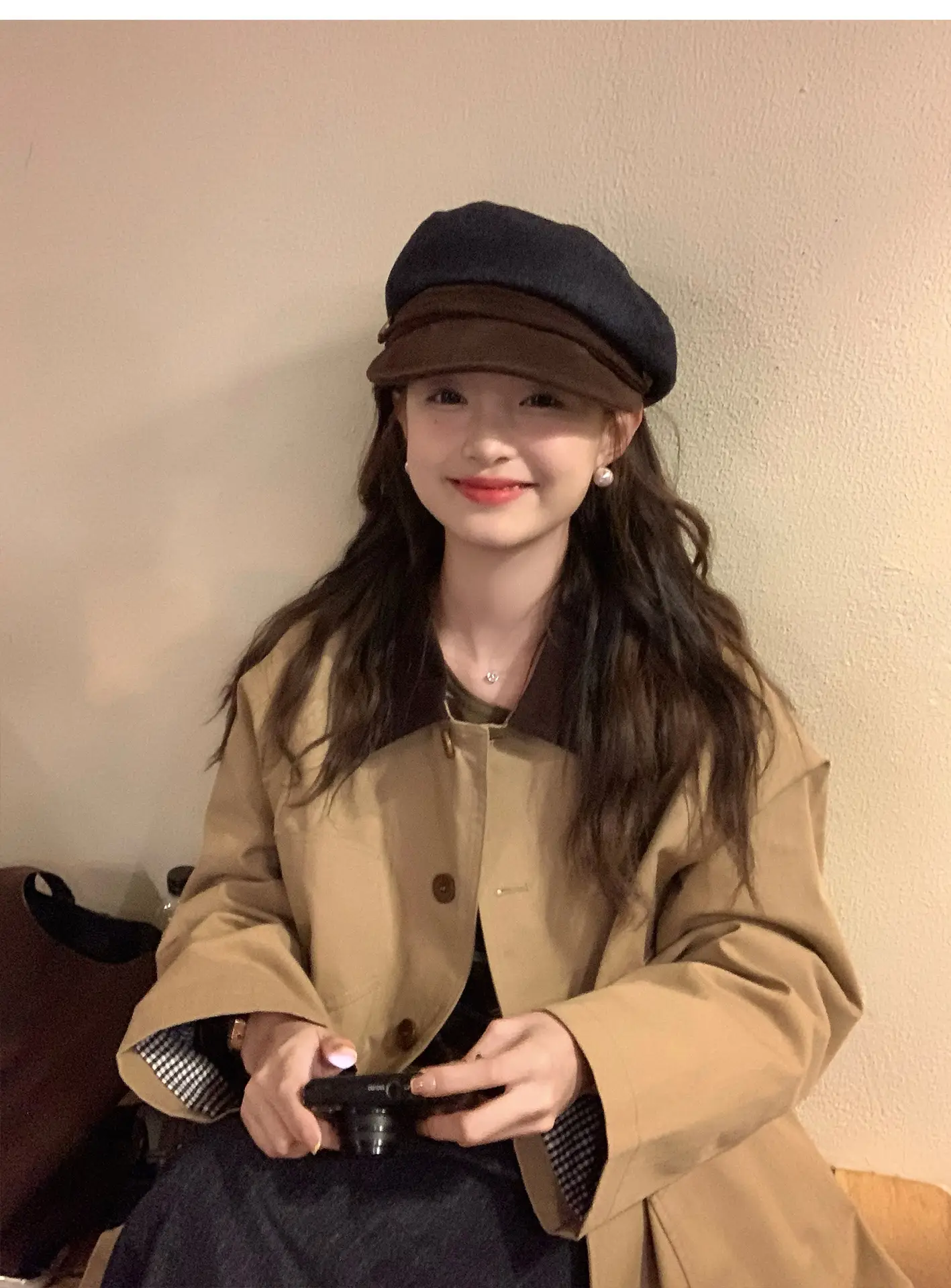 Japanese Retro Newsboy Cap for Women Autumn Winter Flat Top — feature 1