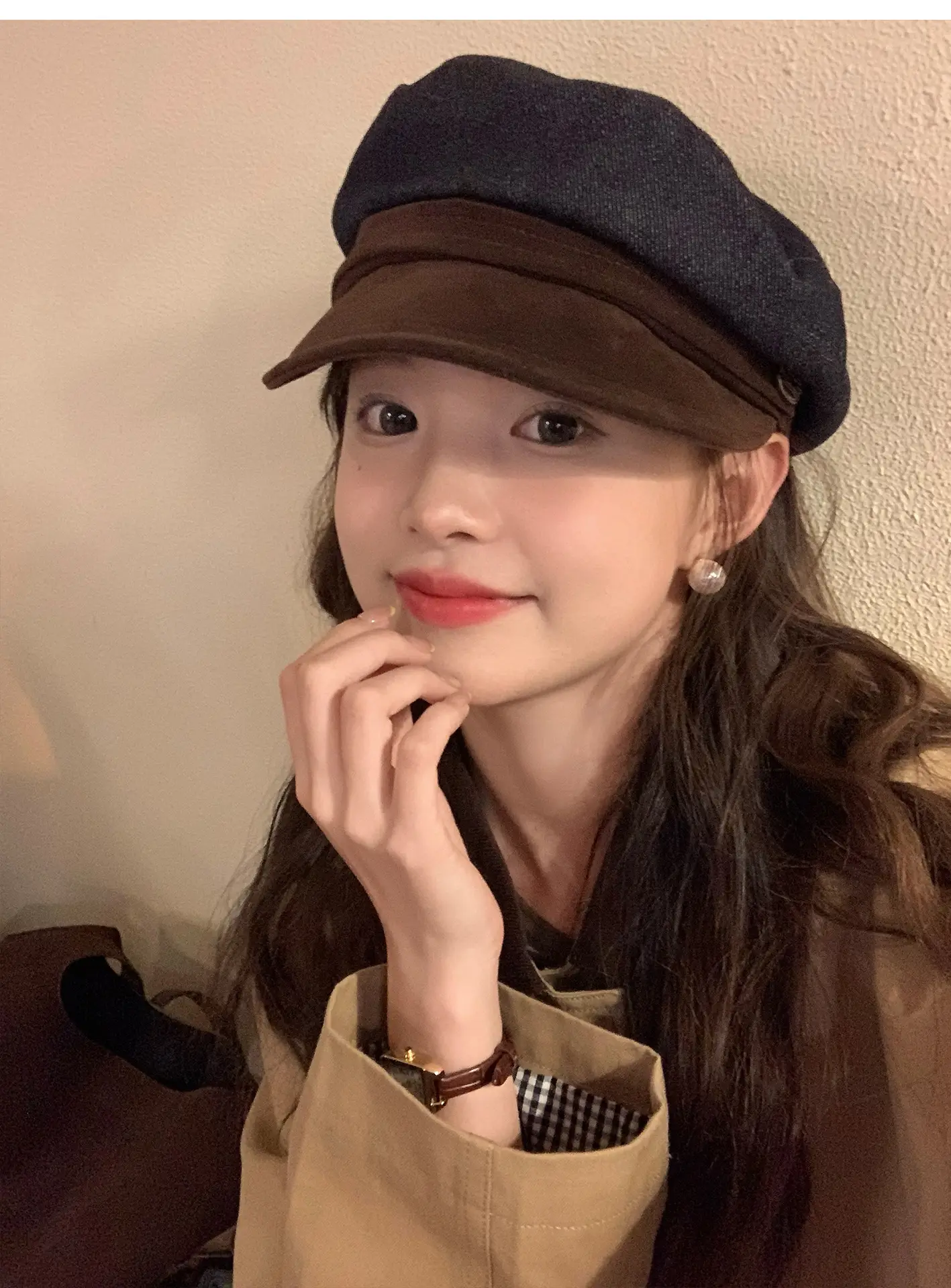 Japanese Retro Newsboy Cap for Women Autumn Winter Flat Top — feature 10