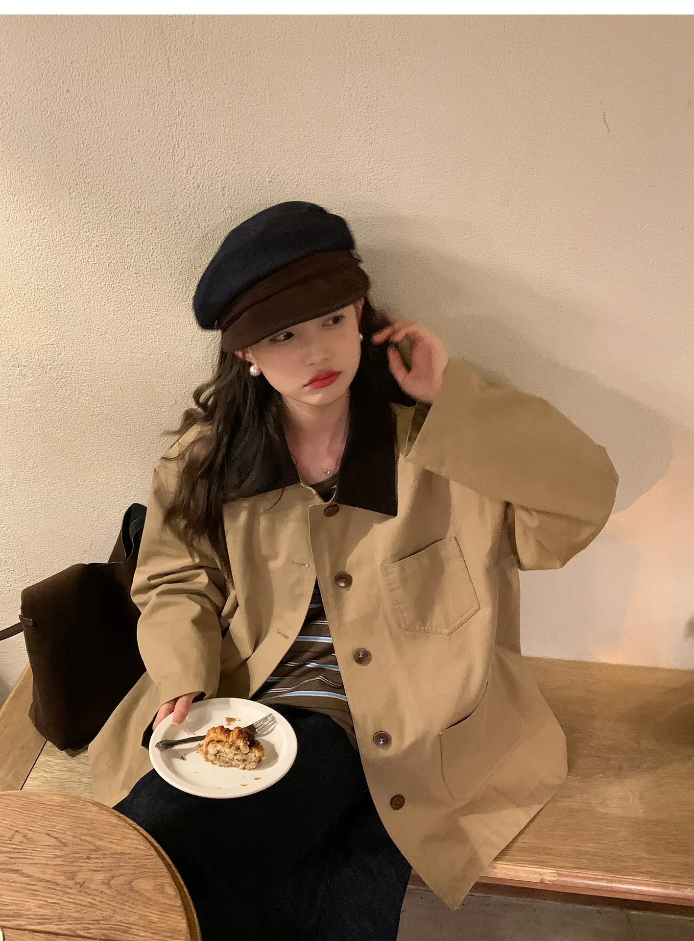 Japanese Retro Newsboy Cap for Women Autumn Winter Flat Top — feature 11