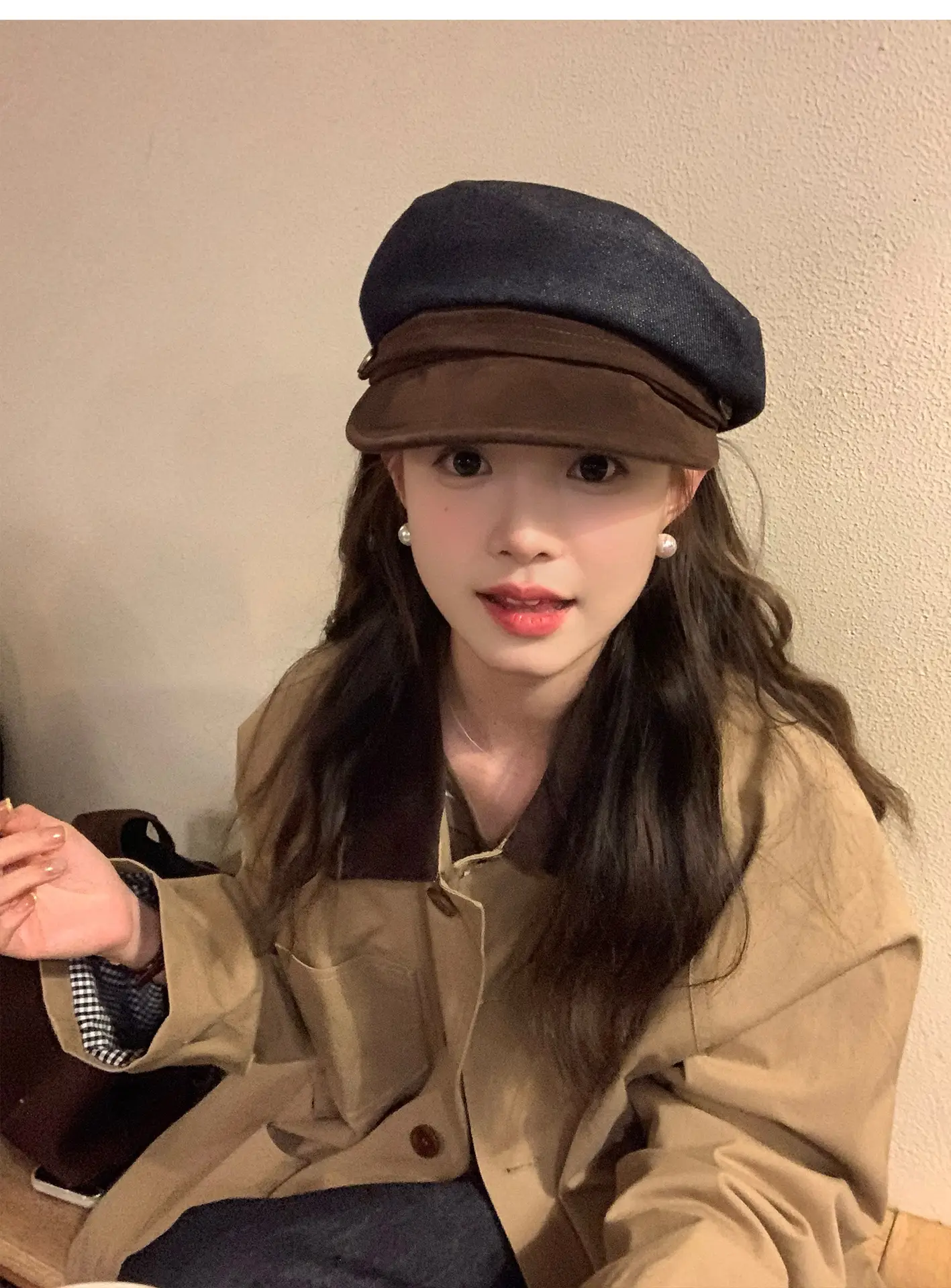 Japanese Retro Newsboy Cap for Women Autumn Winter Flat Top — feature 12