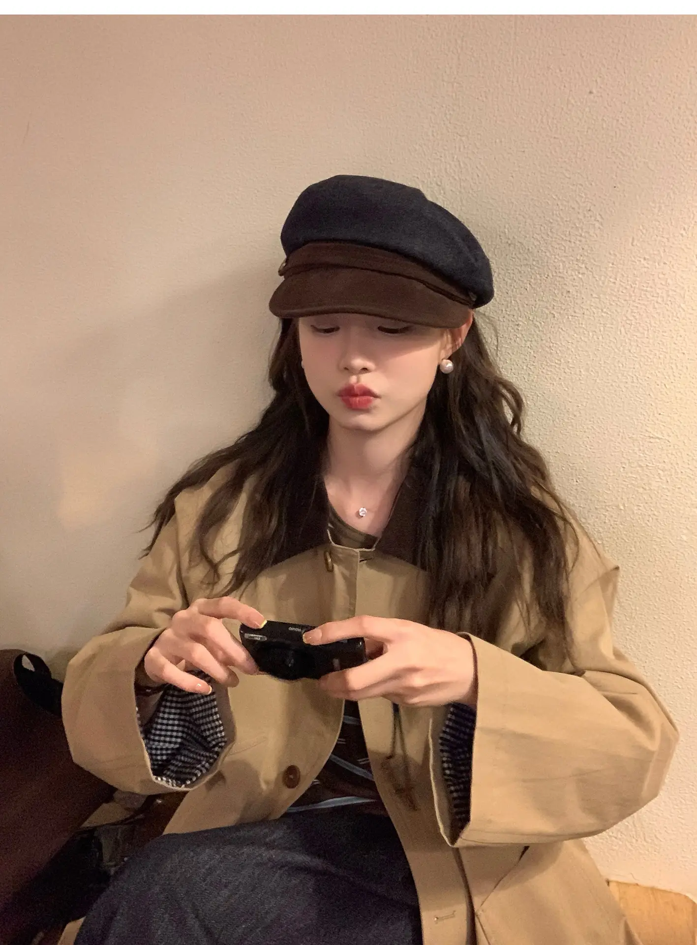 Japanese Retro Newsboy Cap for Women Autumn Winter Flat Top — feature 18