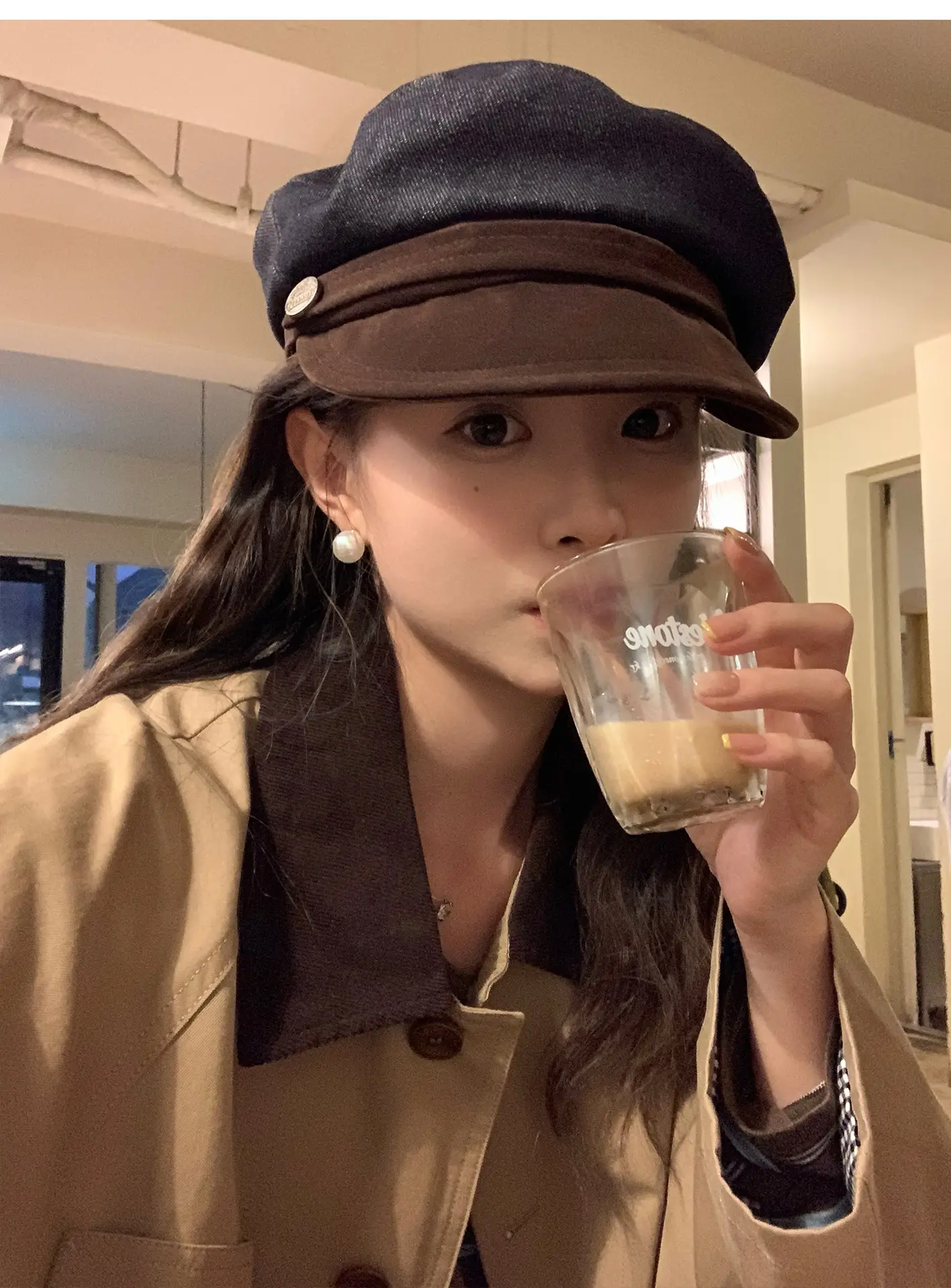 Japanese Retro Newsboy Cap for Women Autumn Winter Flat Top — feature 5