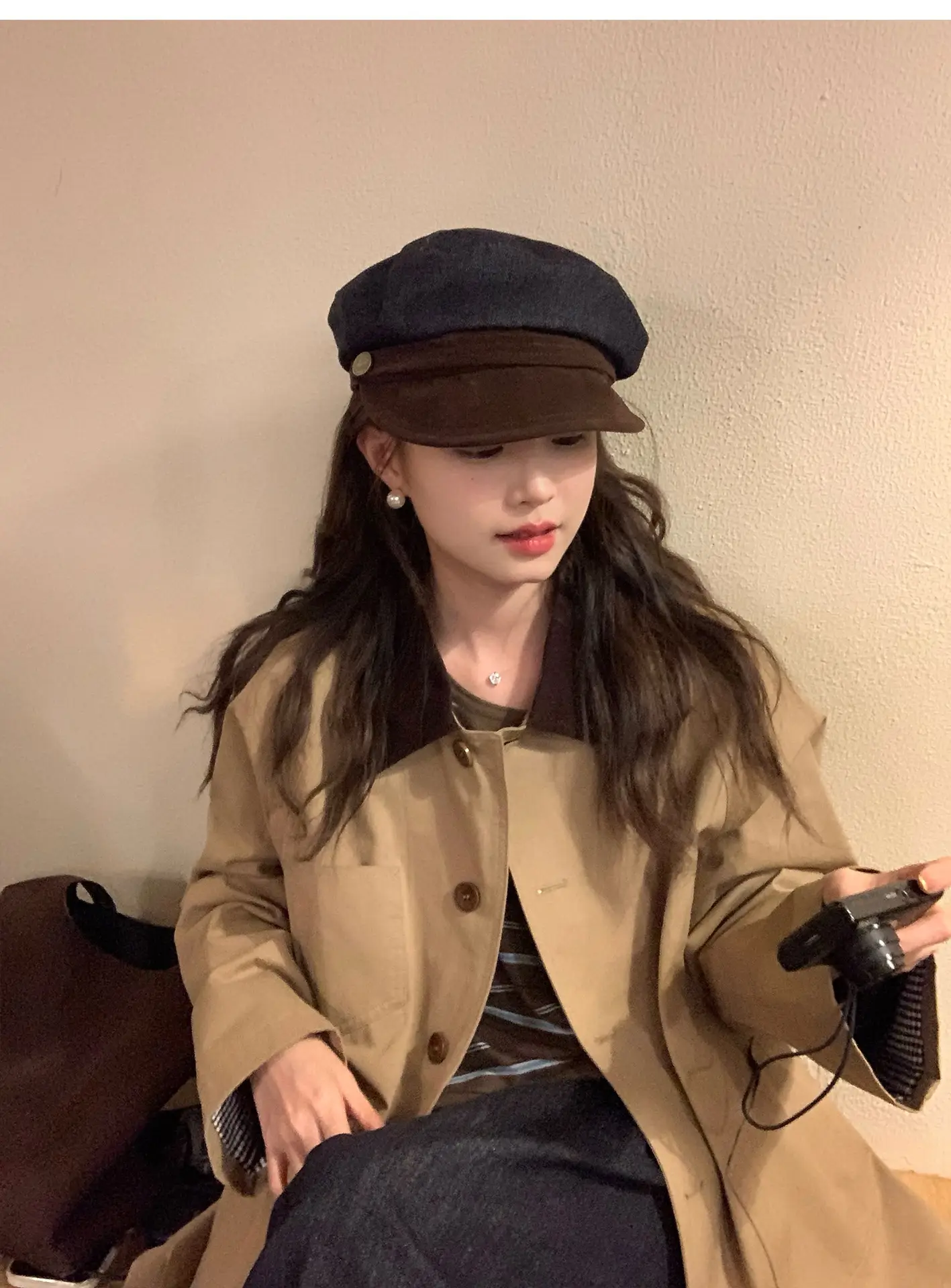 Japanese Retro Newsboy Cap for Women Autumn Winter Flat Top — feature 7