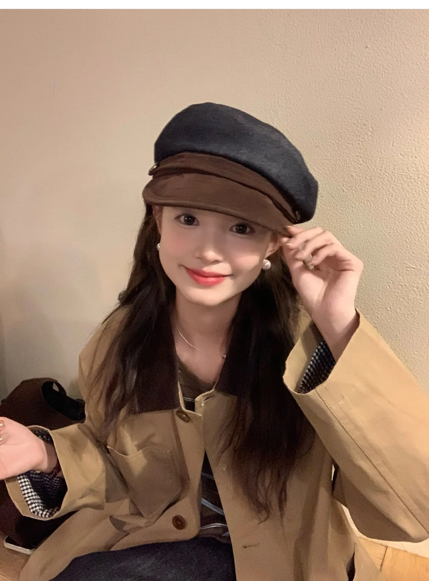 Japanese Retro Newsboy Cap for Women Autumn Winter Flat Top — feature 9