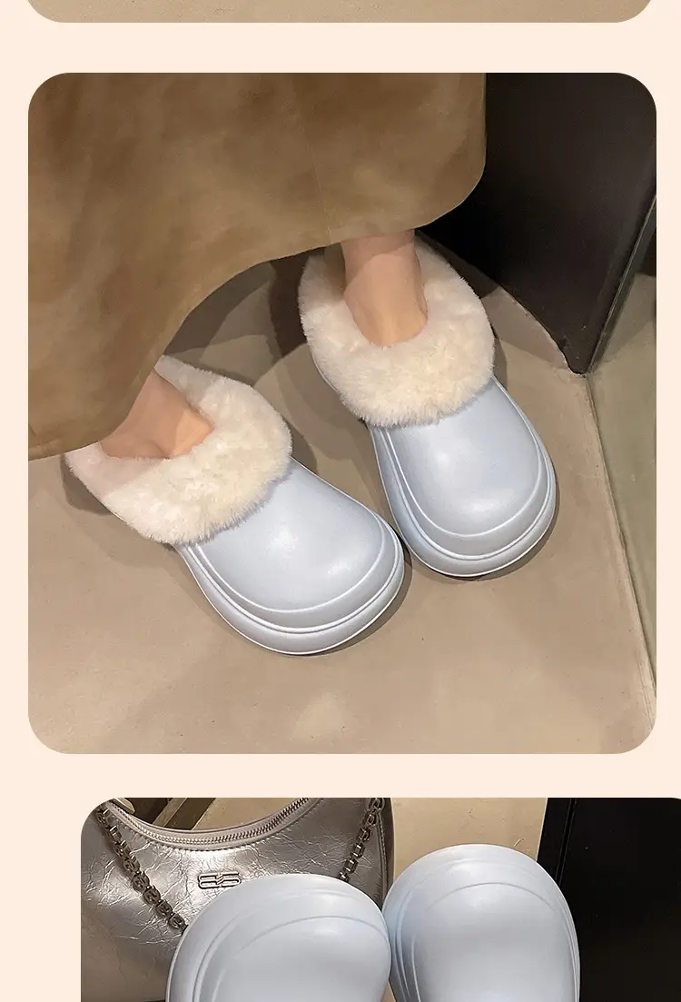 5cm Baotou Cotton Slippers for Women, Thick-Soled, Heightening, Non-Slip Home Slippers, Indoor Casual Warm Woolen Cotton Shoes — feature 10