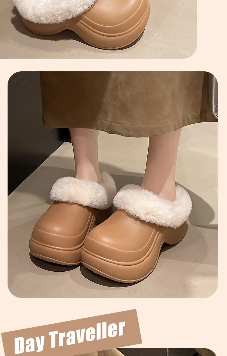 5cm Baotou Cotton Slippers for Women, Thick-Soled, Heightening, Non-Slip Home Slippers, Indoor Casual Warm Woolen Cotton Shoes — feature 12