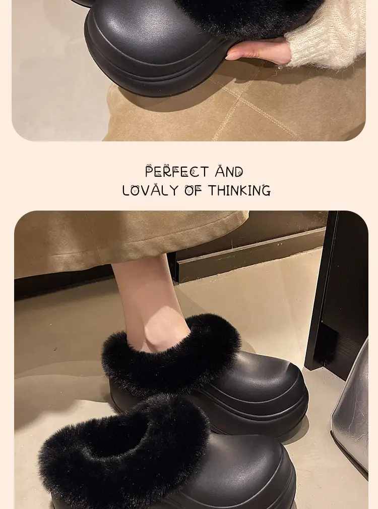 5cm Baotou Cotton Slippers for Women, Thick-Soled, Heightening, Non-Slip Home Slippers, Indoor Casual Warm Woolen Cotton Shoes — feature 15