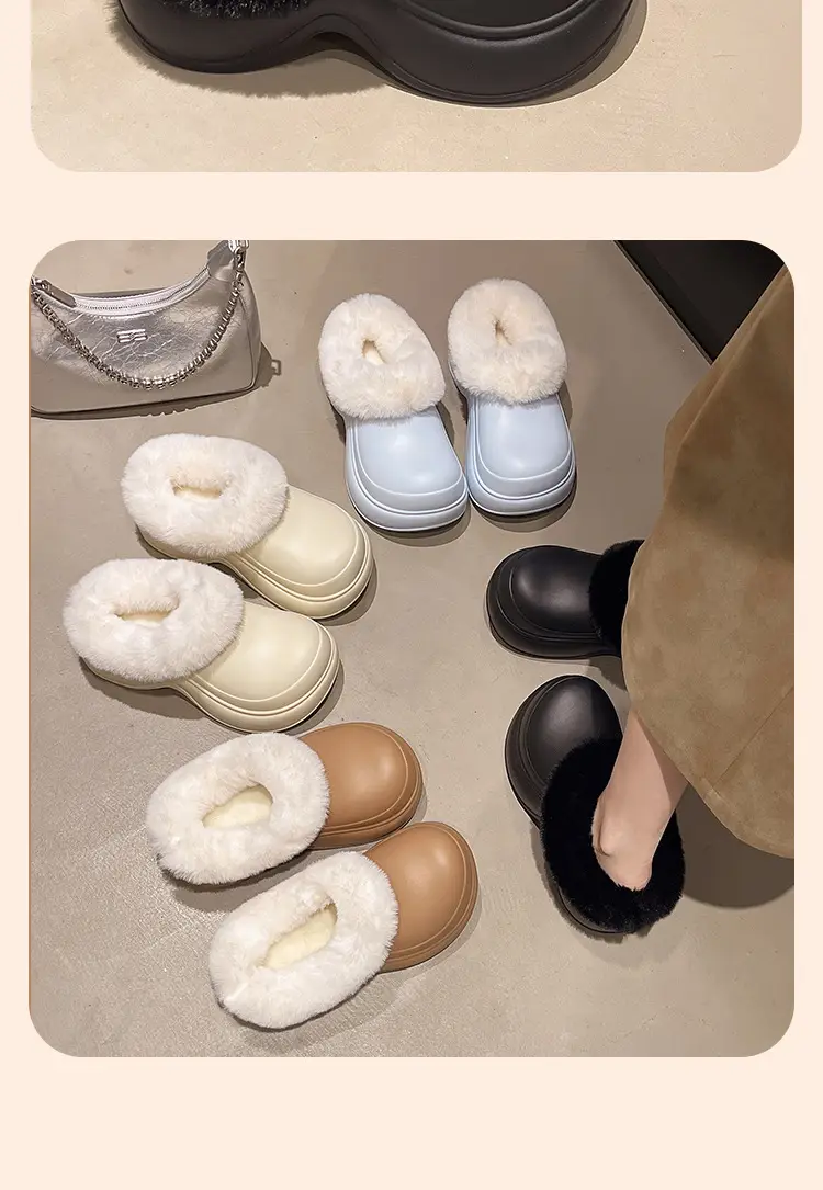 5cm Baotou Cotton Slippers for Women, Thick-Soled, Heightening, Non-Slip Home Slippers, Indoor Casual Warm Woolen Cotton Shoes — feature 16