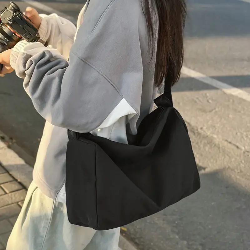 Canvas Large Capacity Satchel Crossbody Bag for Students - Image 4