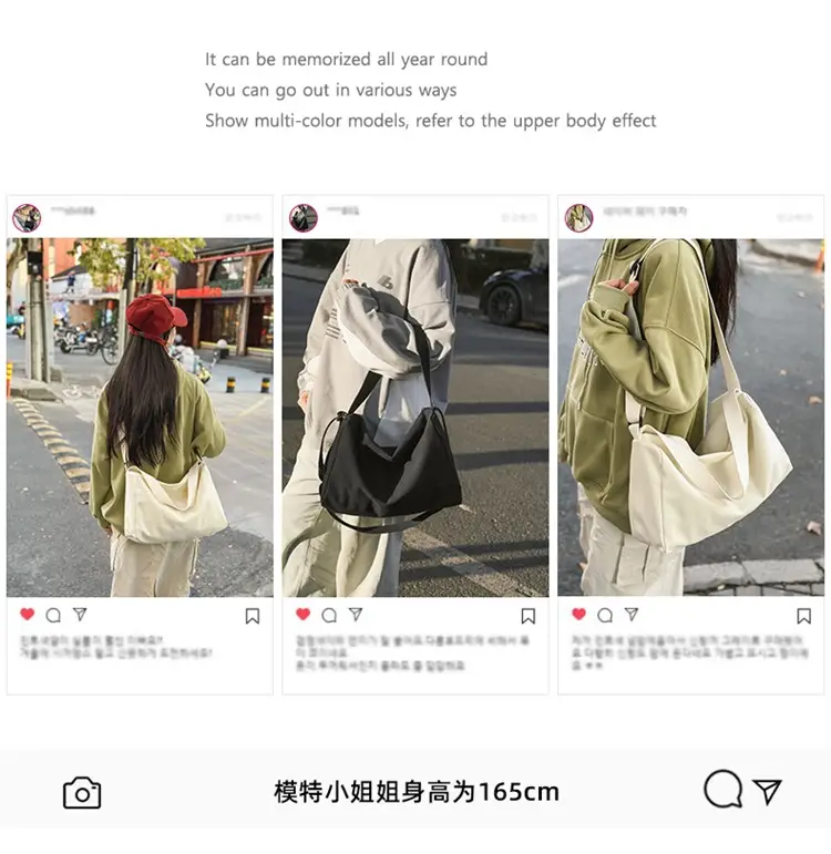 Canvas Large Capacity Satchel Crossbody Bag for Students — feature 2
