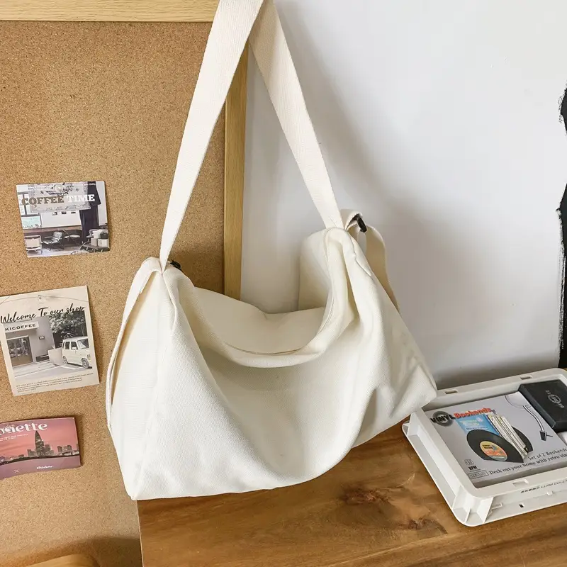 Canvas Large Capacity Satchel Crossbody Bag for Students - Image 2