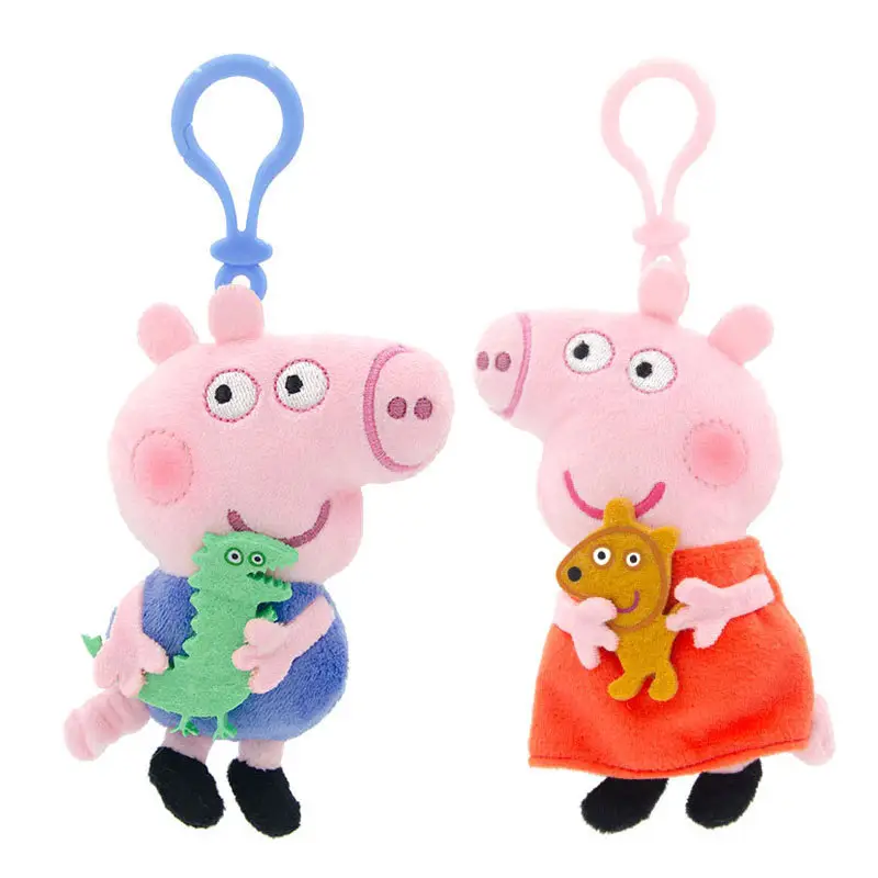 Authentic Peppa George Doll Doll School Bag Pendant Doll Keychain Peppa Pig Bag Pendant Dinosaur Stuffed