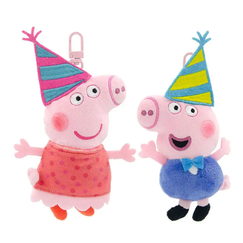 Authentic Peppa George Doll Doll School Bag Pendant Doll Keychain Peppa Pig Bag Pendant Dinosaur Stuffed