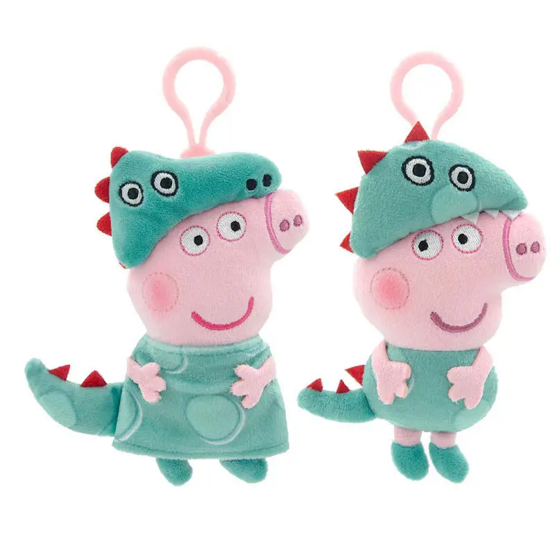 Authentic Peppa George Doll Doll School Bag Pendant Doll Keychain Peppa Pig Bag Pendant Dinosaur Stuffed