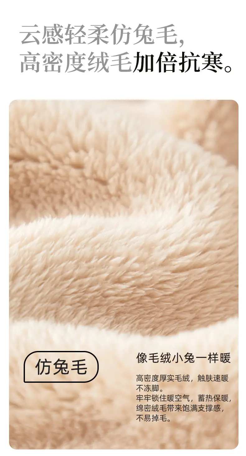 Pleated Cotton Slippers for Women 2025 New Autumn and Winter Indoor Couple Home Waterproof Warm Home Fleece-Lined Cotton Slippers — feature 6