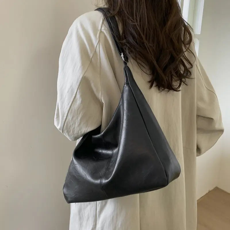 Brown Leather Shoulder Tote Bag for Women