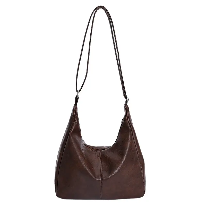 Brown Leather Shoulder Tote Bag for Women
