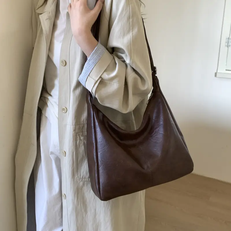 Brown Leather Shoulder Tote Bag for Women — feature 11