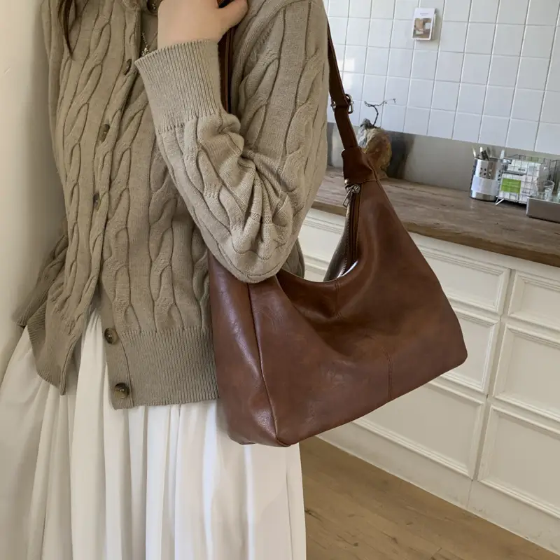 Brown Leather Shoulder Tote Bag for Women — feature 15