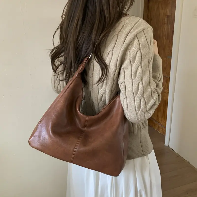 Brown Leather Shoulder Tote Bag for Women — feature 16