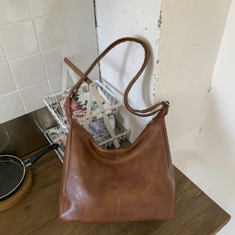 Brown Leather Shoulder Tote Bag for Women — feature 19