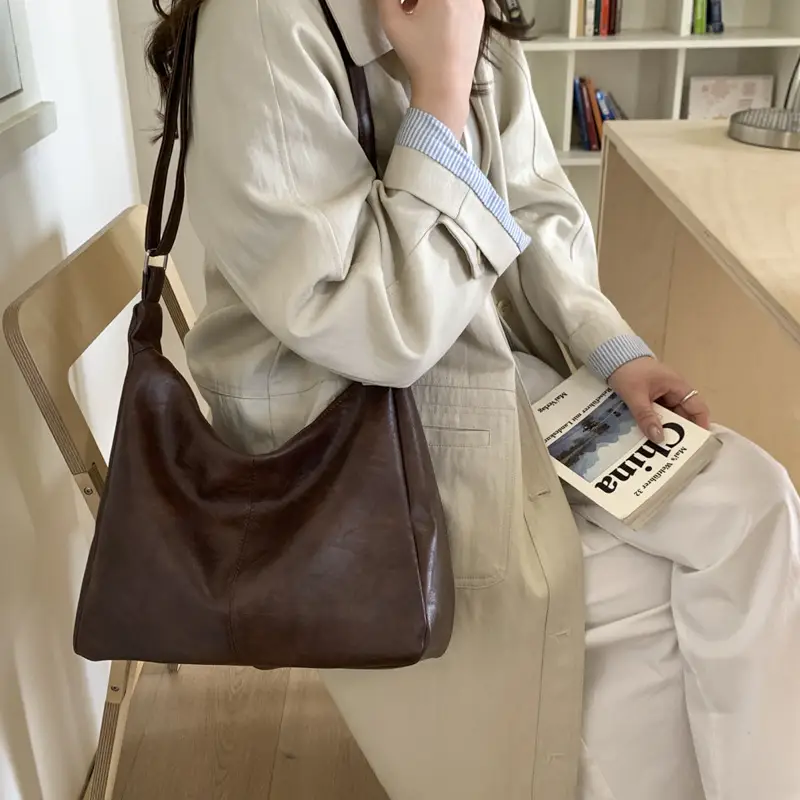 Brown Leather Shoulder Tote Bag for Women — feature 9