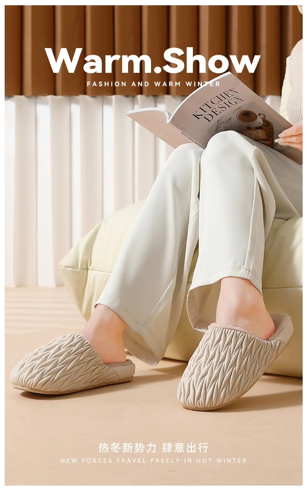 Pu Leather Waterproof Home Cotton Slippers for Women, Winter Indoor Home Slippers for Ladies, Winter Plush Warm Cotton Slippers for Men, Wholesale — feature 10