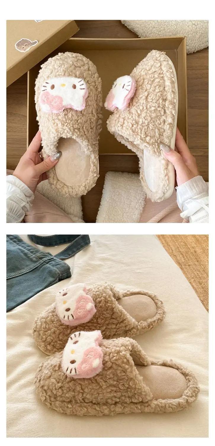New Winter Cartoon Cat Slippers Warm Cotton Outer Wear — feature 19