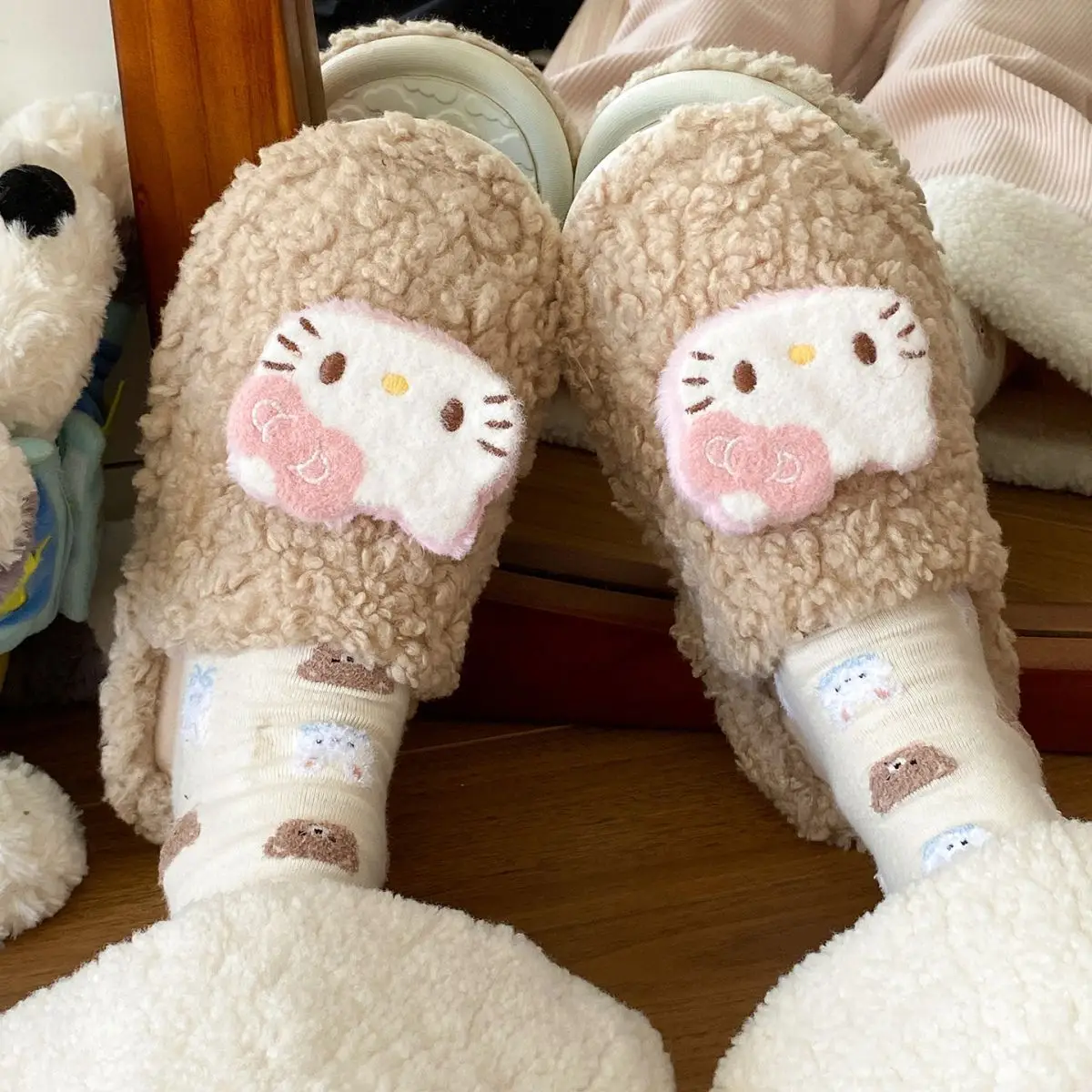 New Winter Cartoon Cat Slippers Warm Cotton Outer Wear — feature 25