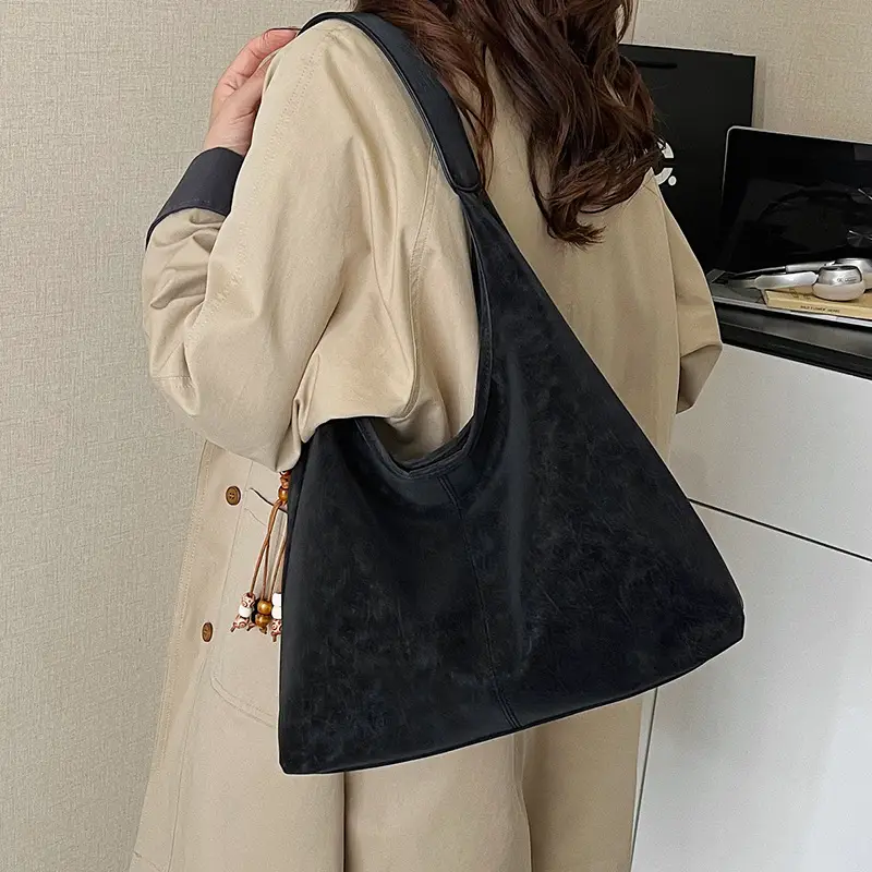 Women Large Capacity Brown Suede Shoulder Bag 2025 - Image 7