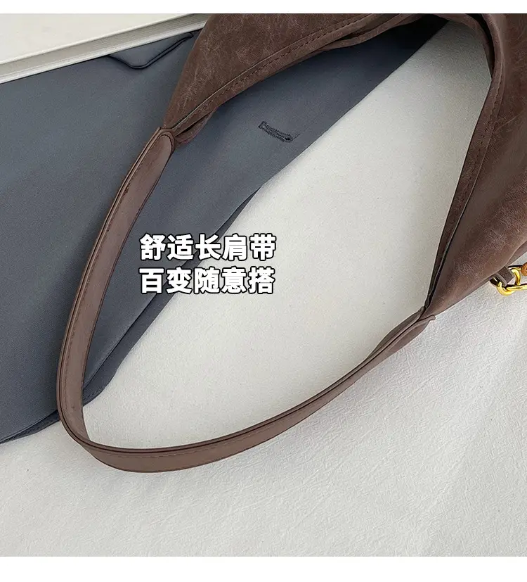 Women Large Capacity Brown Suede Shoulder Bag 2025 — feature 8