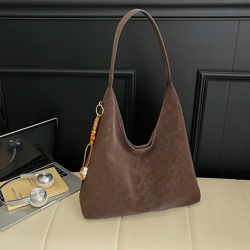 Women Large Capacity Brown Suede Shoulder Bag 2025 - Image 2