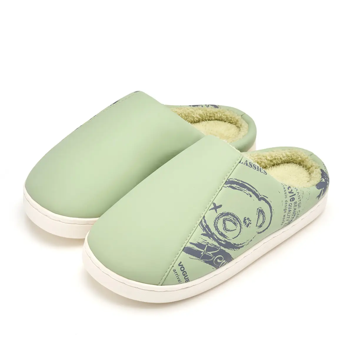 Women Warm Yellow Cotton Slippers Winter Home - Image 15