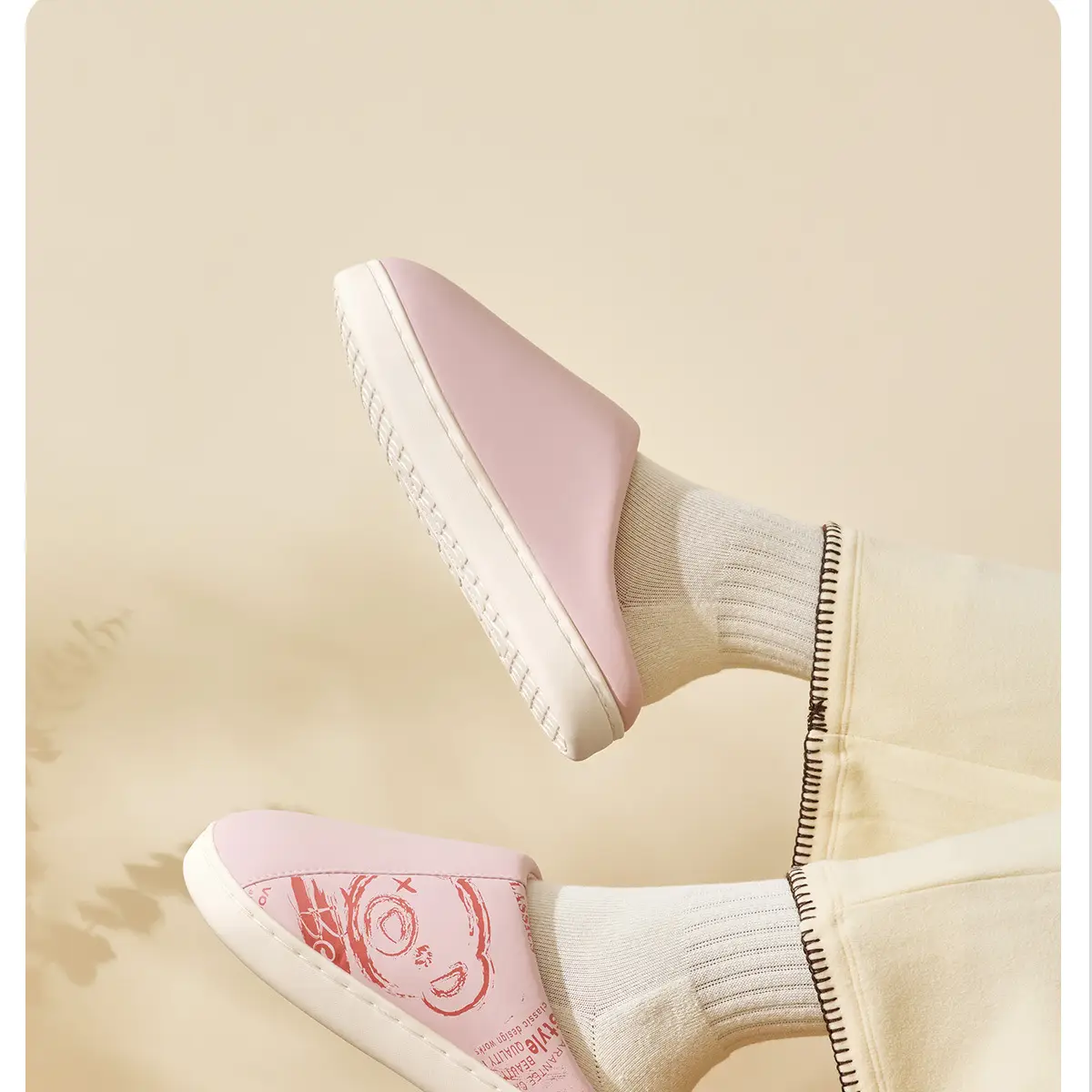 Women Warm Yellow Cotton Slippers Winter Home — feature 22