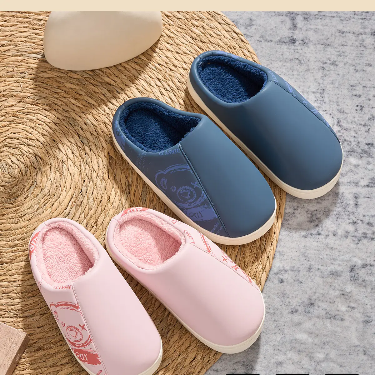 Women Warm Yellow Cotton Slippers Winter Home — feature 4